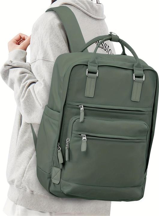 Immagine prodotto Only-Bags.Store Zaino per computer portatile a tinta unita, semplice zaino per la scuola in stile preppy, sport da