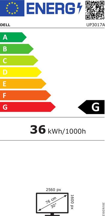 Energie-Label Dell UltraSharp UP3017A (2560 x 1600 Pixel, 30")