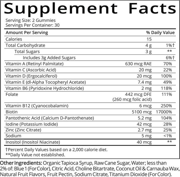 Nutritional values and ingredients Sugarbearhair Hair Vitamins Gummies 6 months (6 Piece, Gummies, 900 g)