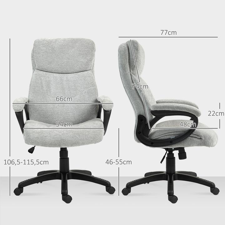 Produktbild Homcom Bürostuhl Polyester, Schaumstoff Hellgrau