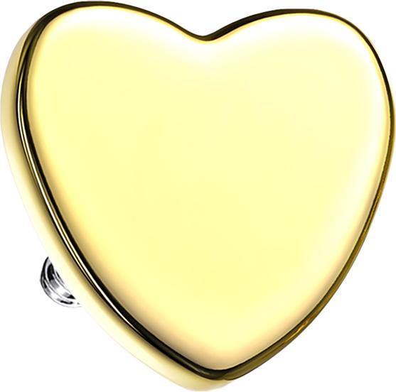 Immagine prodotto Star Piercing Cuore dermico placcato in oro (senza ottone, Acciaio chirurgico 316L)