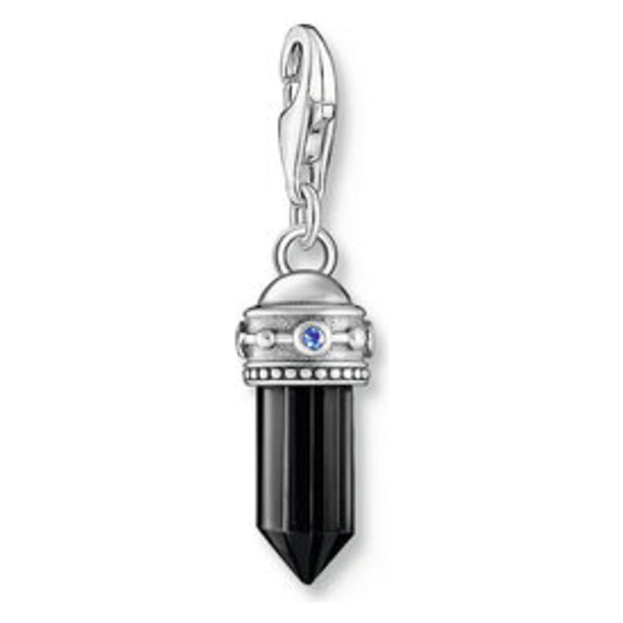 Thomas Sabo, Hanger, Bedelhanger Zeshoek Met Onyx Zilver Gezwart, (925 Sterling Zilver)