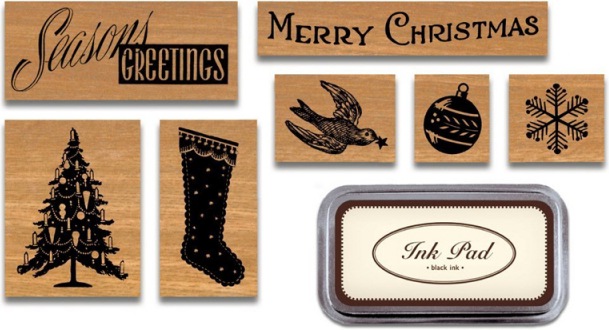 Produktbild Cavallini Stempel Christmas Rubber