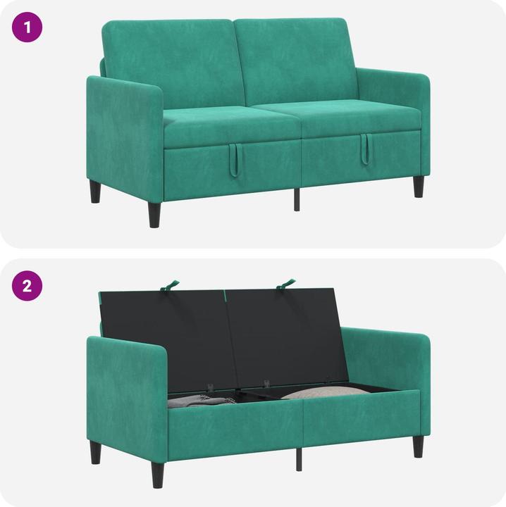 Produktbild vidaXL Sofa mit Stauraum (2-Sitzer)