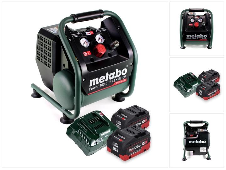 Produktbild Metabo Power 160-5 18 LTX BL OF Akku Kompressor 18 V 8,0 bar Brushless + 2x Akku 10,0 Ah + (5 l, 8 Bar)
