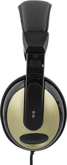 Actual product image Deltaco HL-54 headphones/headset Wired Head-band Music Black, Silver (Cable)