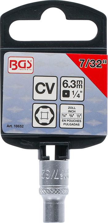 Actual product image BGS Socket, Hexagon 6.3 mm (1/4") Drive 7/32" (7/32")
