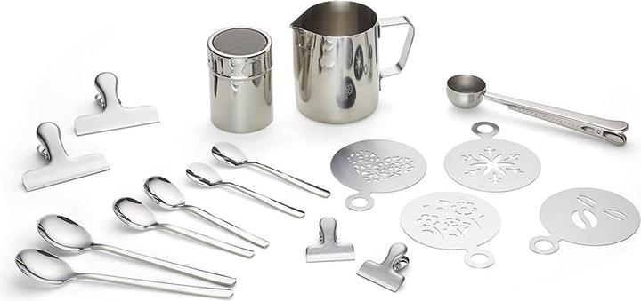 Echtwerk EW-BA-3501 Kaffeezubehör-Set 23tlg, 350 ml, silber