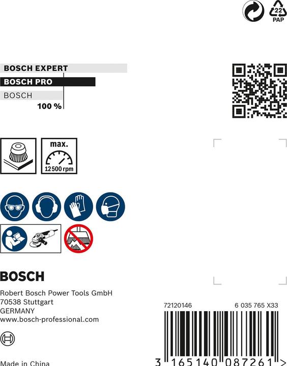 Produktbild Bosch Professional Zubehör PRO Stainless Steel heavy Topfbürste, 75 x 0,5 mm, Gewinde