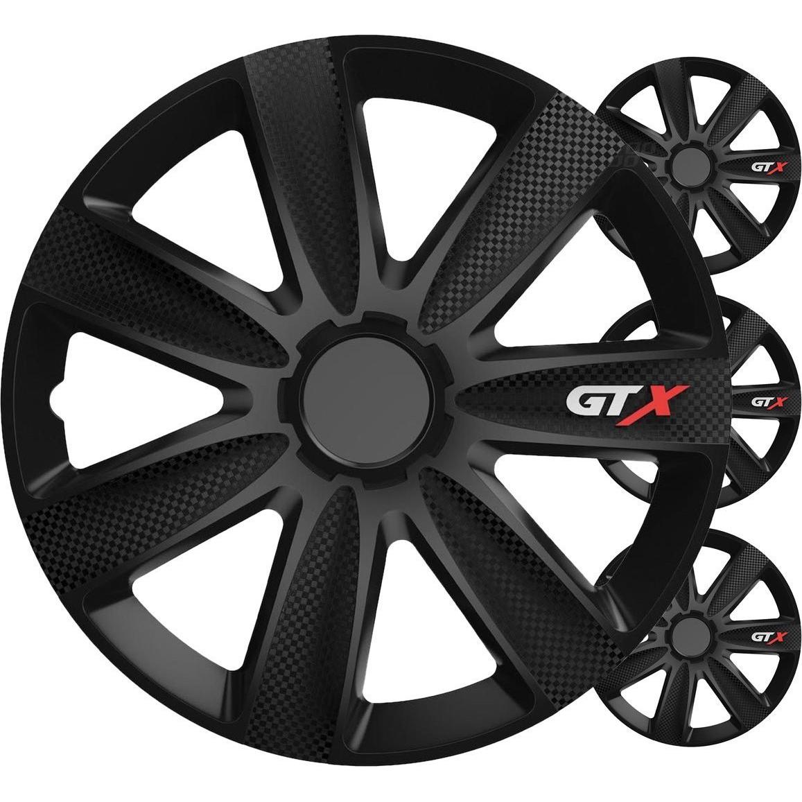 Versaco Kołpaki samochodowe 4szt. komplet gtx czarny carbon 14" cali colour box, Accessori per cellulare, Nero