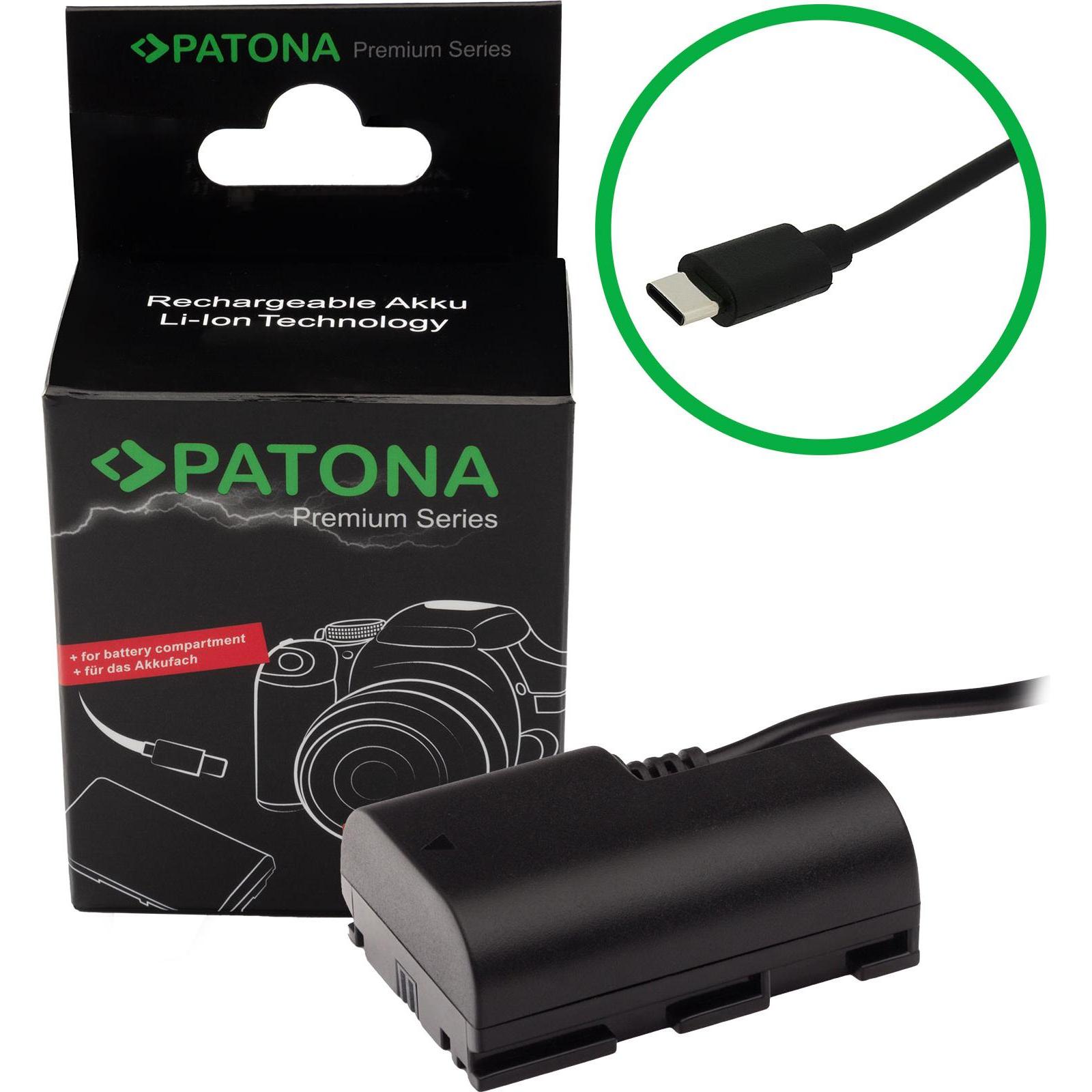 Patona USB-C Input Akku-Adapter LP-E6NH (Accoppiatore DC), Alimentatore fotocamera