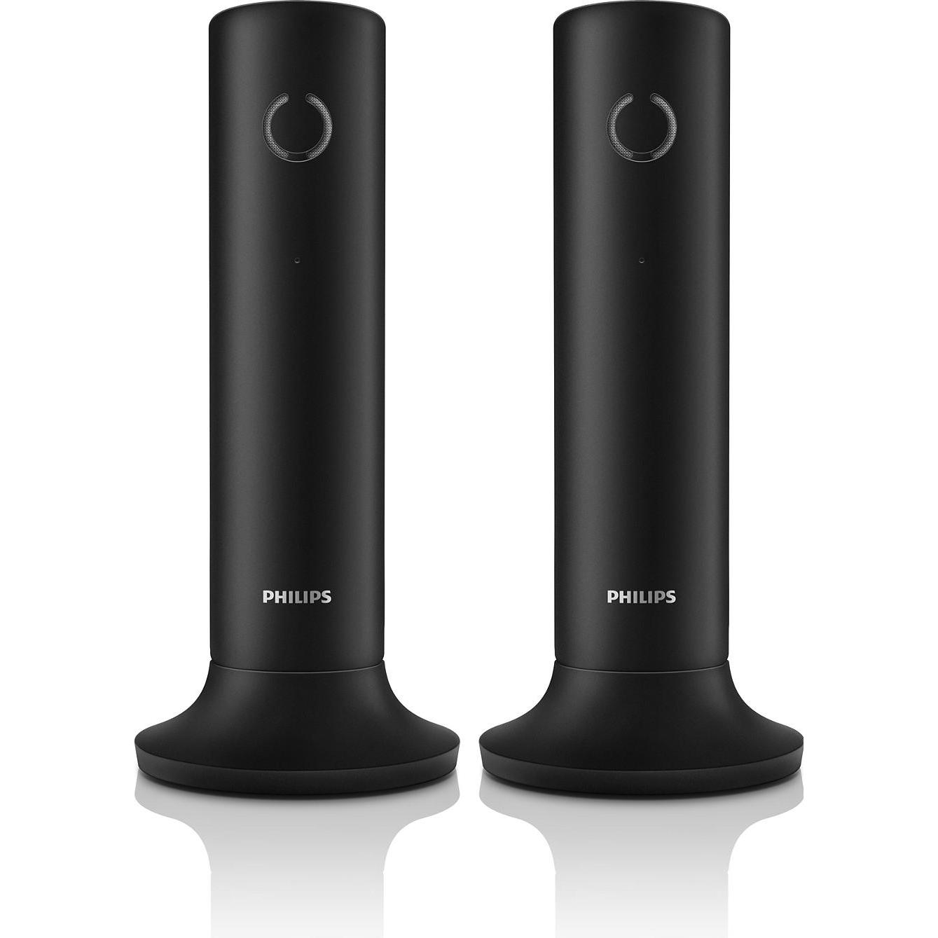 Philips WIRELESS LANDLINE TELEPHONE M4502B/34 BLACK 1.6" DESIGN, Telefon, Schwarz