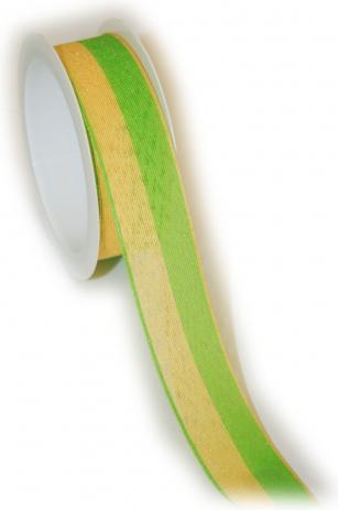 Image du produit Ruban cadeau jaune-vert 25mmx3m, ruban rayé