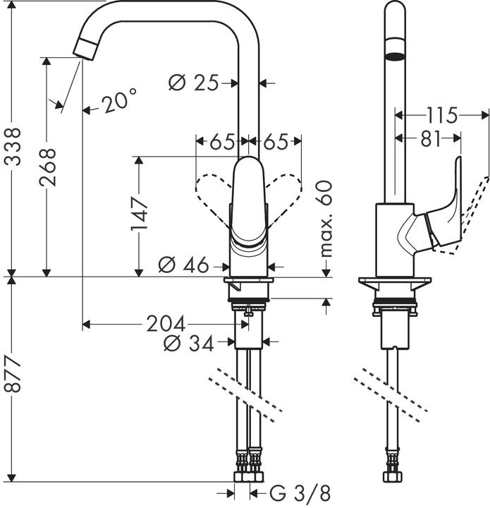 Produktbild hansgrohe Focus M41 Einhebel-Küchenarmatur 260, 1 Strahlart