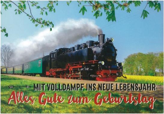 Produktbild Edition Gollong Geburtstagskarte Eisenbahn, Doppelkarte