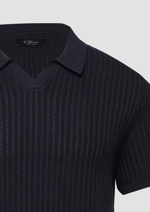 Produktbild s.Oliver Strukturiertes Strick-Polo mit Rippbündchen (M)