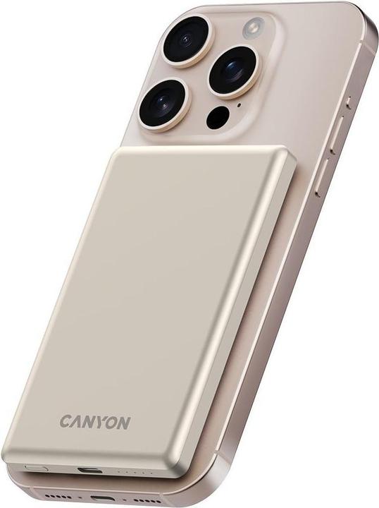 Actual product image Canyon OnPower 505 - Powerbank - 5,000 mAh - in USB-C - out USB-C PD 20W + Wireless Magnet 1 (5000 mAh, 20 W)
