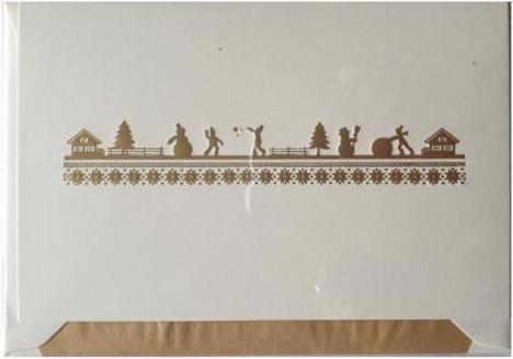 Produktbild Crown Mill Weihnachtskarte Original Bordüre gold