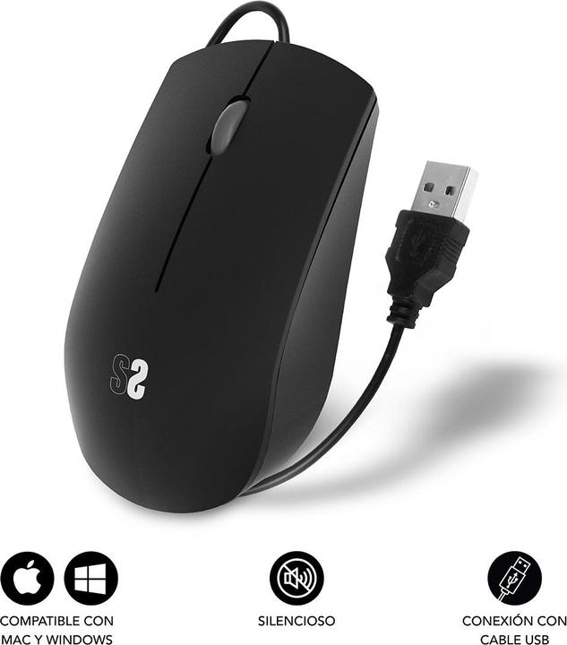Produktbild Subblim Raton Business Silencioso Con Cable USB 1200 Dpi (Kabelgebunden)