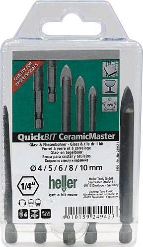 Actual product image Heller Glass and tile drill bit set 5t (6 mm, 10 mm, 5 mm, 8 mm, 4 mm)