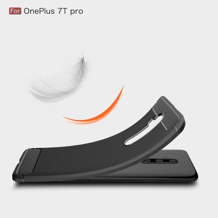 Produktbild König Design Hülle Handy Schutz für OnePlus 7T Pro Case Cover Bumper Carbon Optik Schwarz (OnePlus 7T Pro)