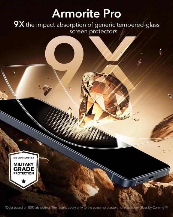 Actual product image ESR - Corning Gorilla Glass UltraFit™ - Samsung Galaxy S26 Ultra - Clear (Samsung Galaxy S26 Ultra)