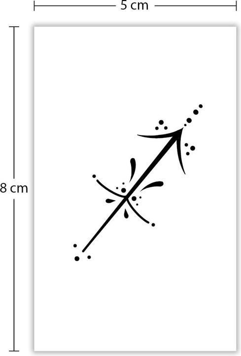 minink Temporäres Tattoo: Sternzeichen Schütze in kalligrafischer Schrift