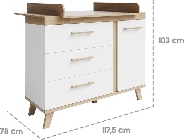 Actual product image Roba Smile children's room set (Baby cot, Changing unit)