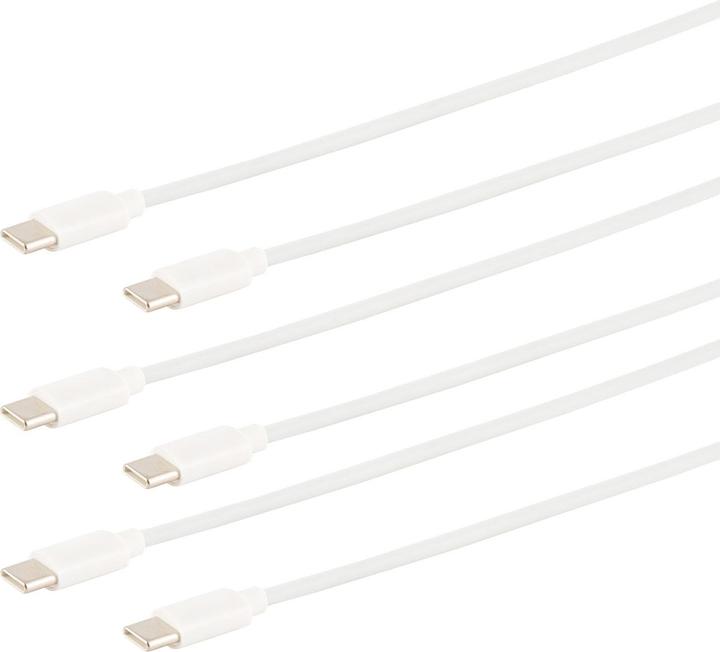 Actual product image S-Impuls Set of 3 fast charging cables USB-C to USB-C, white, 0.5 m (0.50 m, USB 3.2 Gen 1)