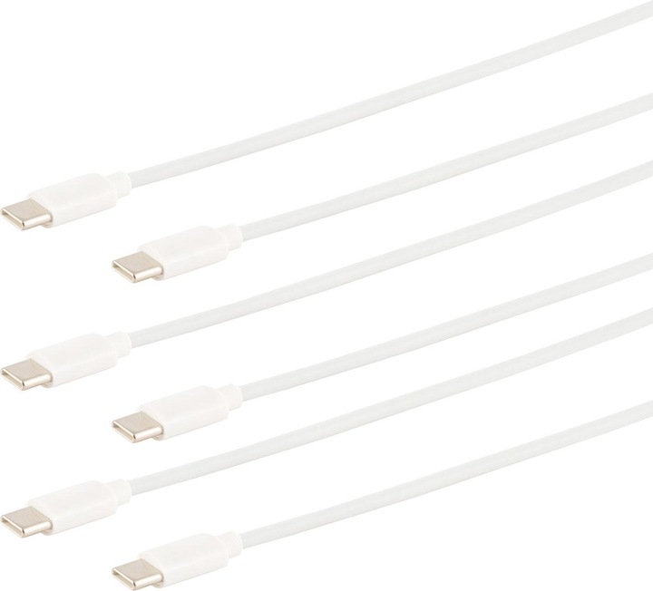Produktbild S-Impuls 3er-Set Schnellladekabel USB-C auf USB-C, weiss, 0,5 m (0.50 m, USB 3.2 Gen 1)