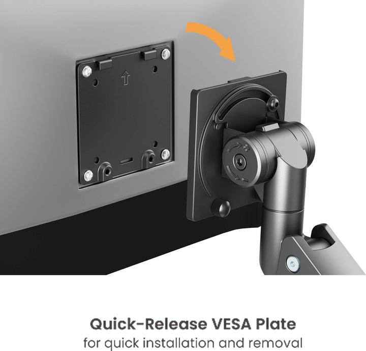 Produktbild Wiltec Monitorhalterung Schreibtisch bis 26kg Monitorhalter VESA flach & gebogen (26 kg)