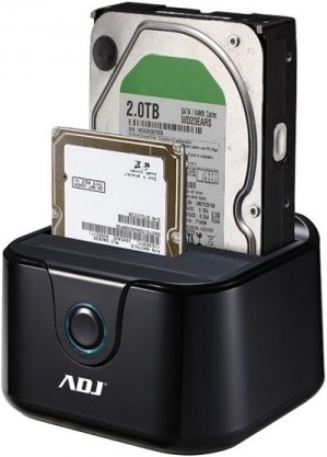 Immagine prodotto ADJ DOCKING STATION HDD2.5/3.5 MAX8TBBK DOUBLE CLONAZIONE USB 3.0 SATA (2.5", 3.5")