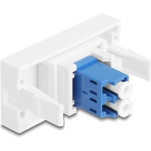 Thumbnail - Delock Easy 45 Modul LC Duplex Buchse zu LC Duplex Buchse weiss / blau (Netzwerk Kupplung), Netzwerk Zubehör