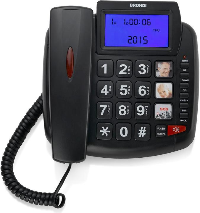 Produktbild Brondi Telefono Fisso Bravo 90 LCD Nero Audio Boost/Vivavoce/Lista Chiamate