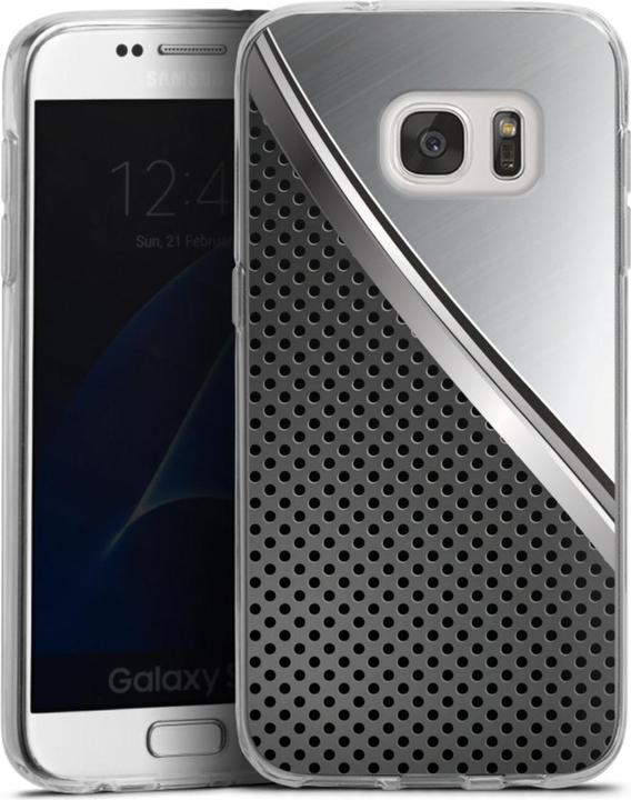 Produktbild DeinDesign Silikon Hülle für Samsung Galaxy S7 Handyhülle Case Smartphone Schutzhülle Carbon Metall Stahl (Samsung Galaxy S7)