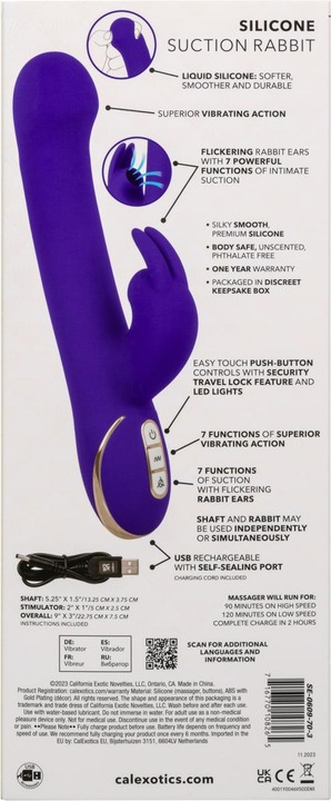 Produktbild CalExotics Jack Rabbit Vibrator & Stimulator 7 Vibrationen Und Saugmodus Blau