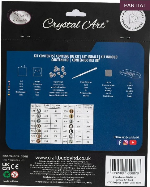 Actual product image Craft Buddy Chewbacca, Card 18x18cm Crystal Art
