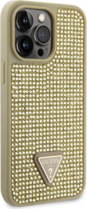 Actual product image Guess GUHCP14XHDGTPD iPhone 14 Pro Max 6.7" złoty/gold hardcase Rhinestone Triangle (Apple iPhone 14 Pro Max)