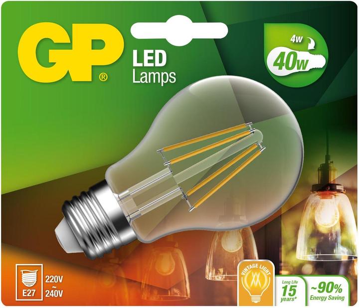 Produktbild GP Lighting Lighting Filament Classic E27 4W (40W) 470 lm (E27, 470 lm, 1x)