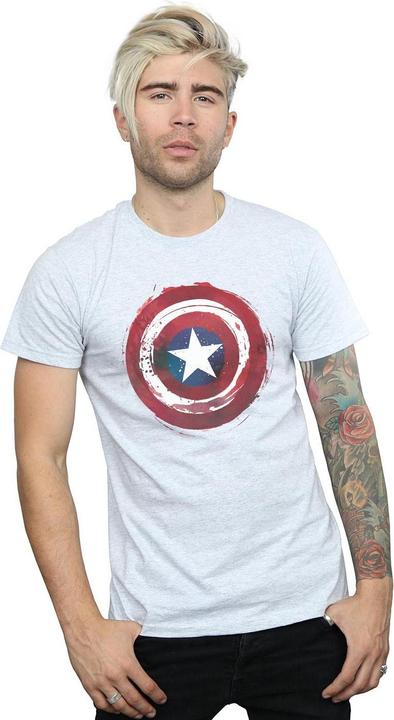 Immagine prodotto Captain America Splatter Shield Maglietta Uomo (4XL)