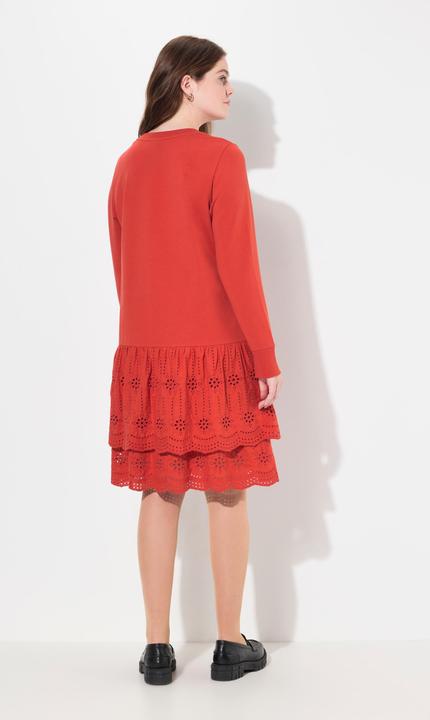 Actual product image Ulla Popken Eco Cotton Tiered Lace Flounce Dress (50, 52)