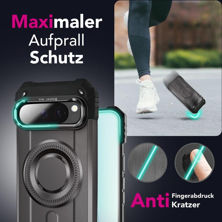 Produktbild Nalia Granite - Schlagfeste Panzer Hülle mit MagSafe & Kamera Standfuss - Military Cover (Google Pixel 9 Pro XL)