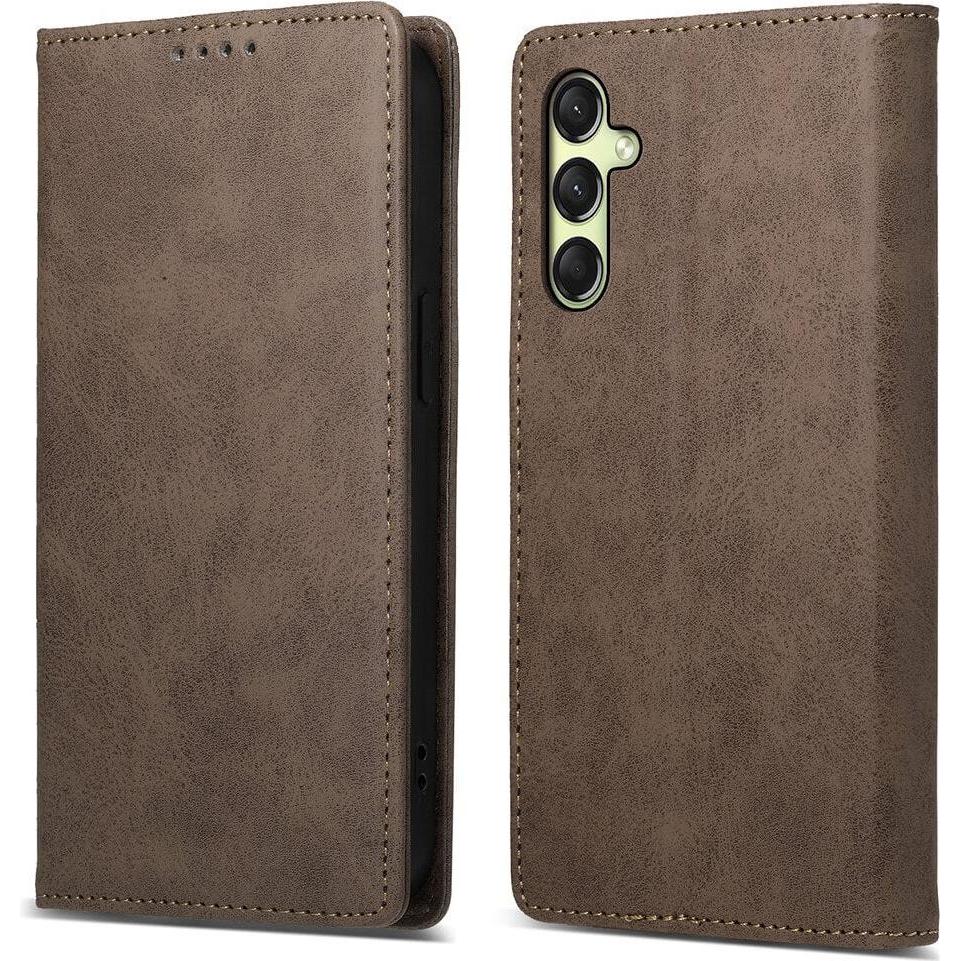 Cover-Discount Galaxy A26 5G - Flip Case mit RFID Blocker (Samsung Galaxy A26), Smartphone Hülle, Braun