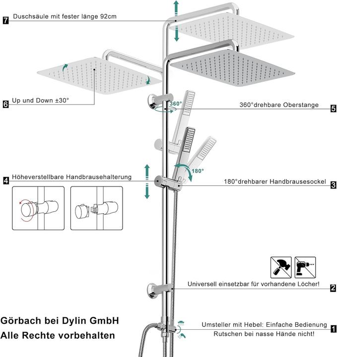 Actual product image Görbach Shower system