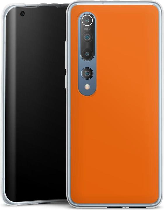 Produktbild DeinDesign Silikon Hülle für Xiaomi Mi 10 Handyhülle Case Smartphone Schutzhülle Farbe einfarbig orange (Xiaomi Mi 10)