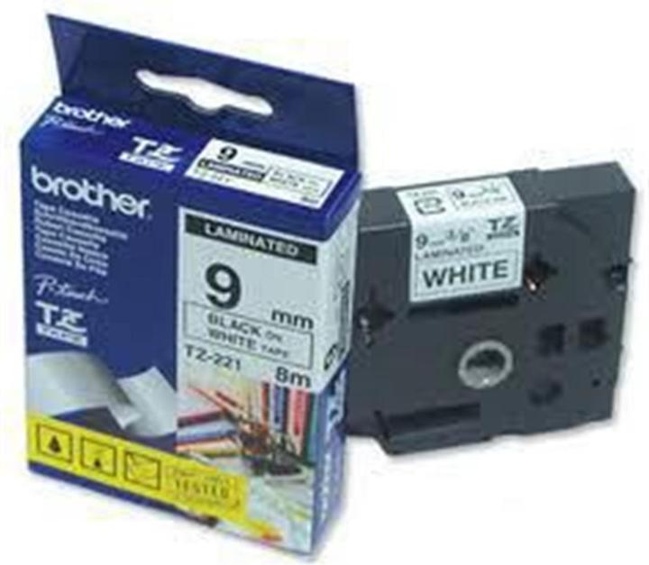 Produktbild Brother TZe-221 (0.90 cm, Schwarz, Weiss)