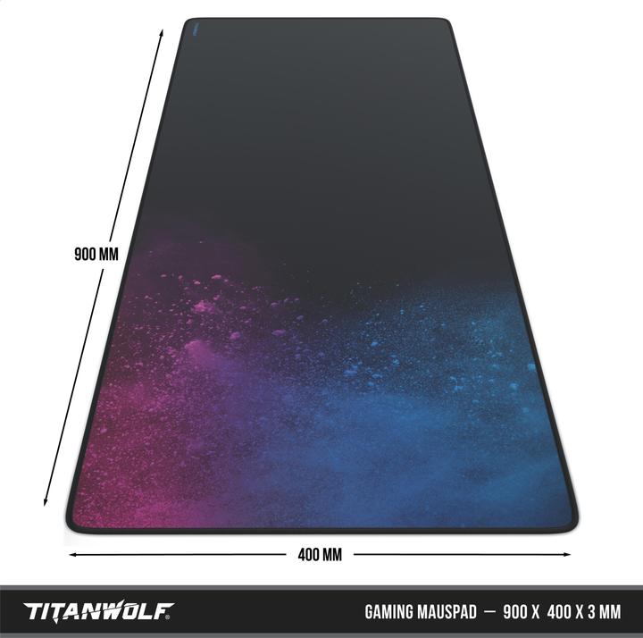 Image du produit Titanwolf Mauspad XXL Mousepad 900 x 400 x 3 mm, Schreibtischauflage, abwaschbar, rutschfest, Sumi-e Flower (XXL)