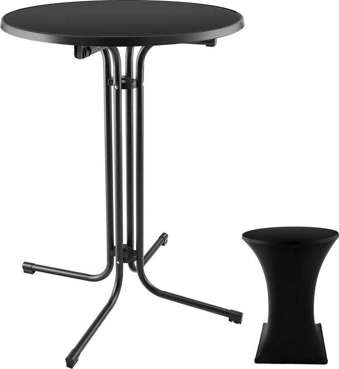 tectake Stehtisch Eren klappbar mit Husse 90x110cm (80 x 80 x 110 cm)