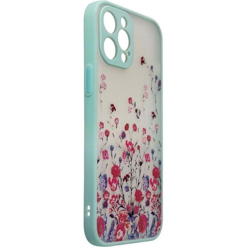 Thumbnail - Hurtel Design Case for iPhone 12 Pro flower case light blue (Apple iPhone 12 Pro), Smartphone Hülle, Grün