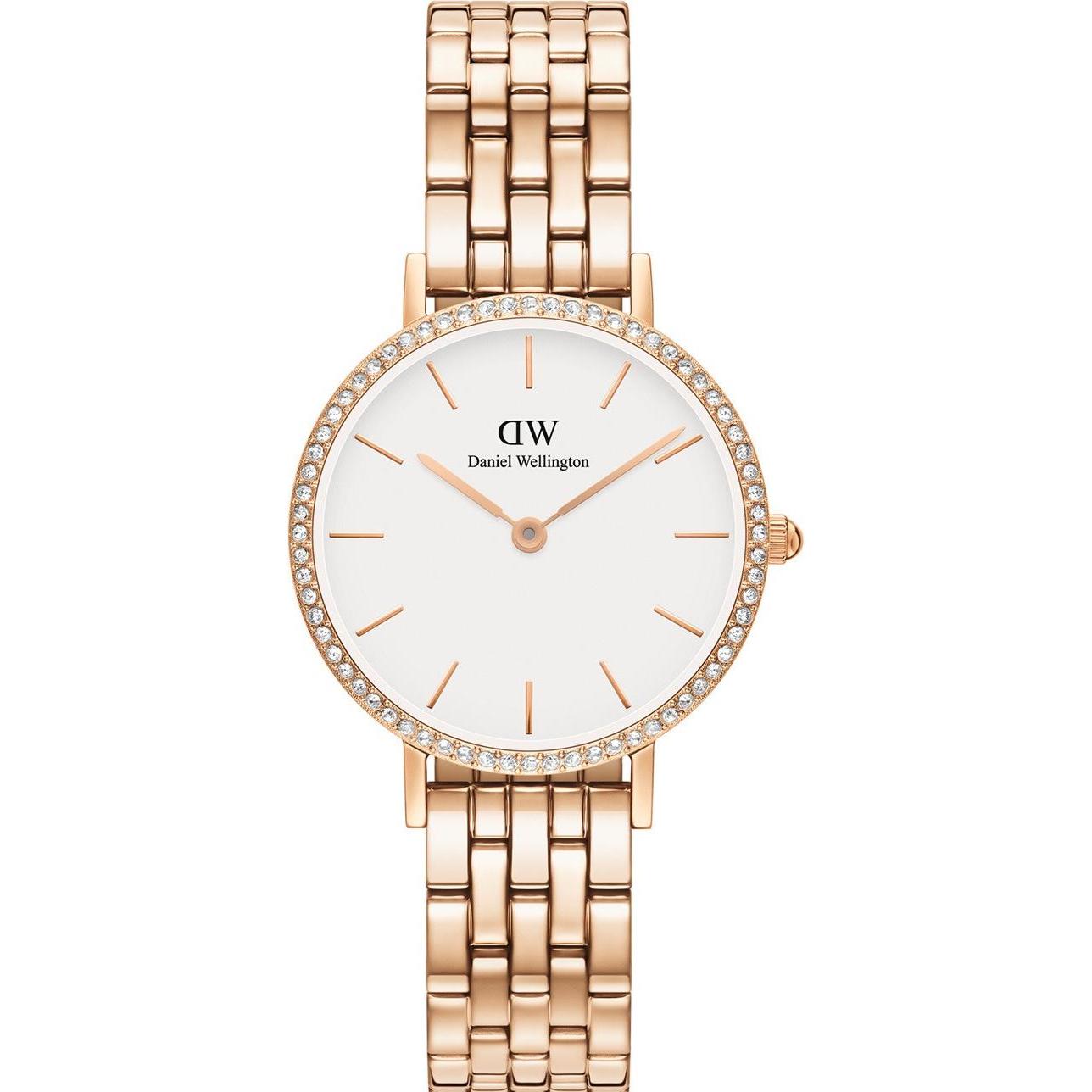 Daniel Wellington, Armbanduhr, Petite 28 Melrose DW00100666, Weiss, Rosa, (Analoguhr)